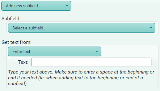 Add new subfield