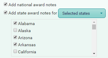 Award Notes