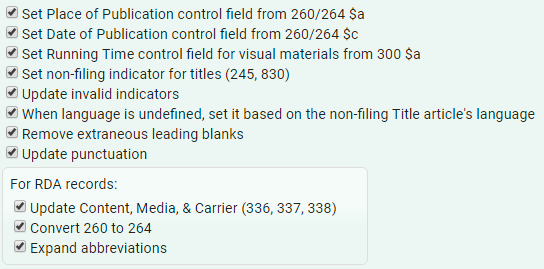 Record Repair Options