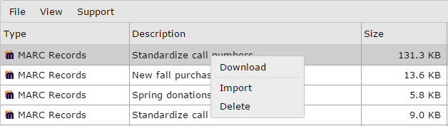 Context menu